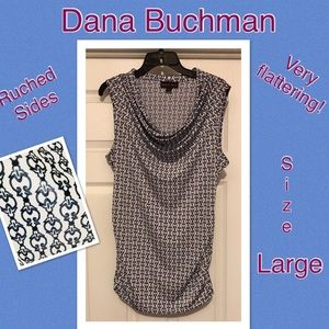 Dana Buchanan ruched sides draped neck tank